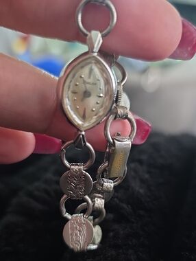 Vintage 14KT GOLD Silver-Tone Women's Bracelet Watch - Silver